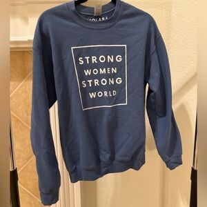 Strong Women Strong World Blue Sweater